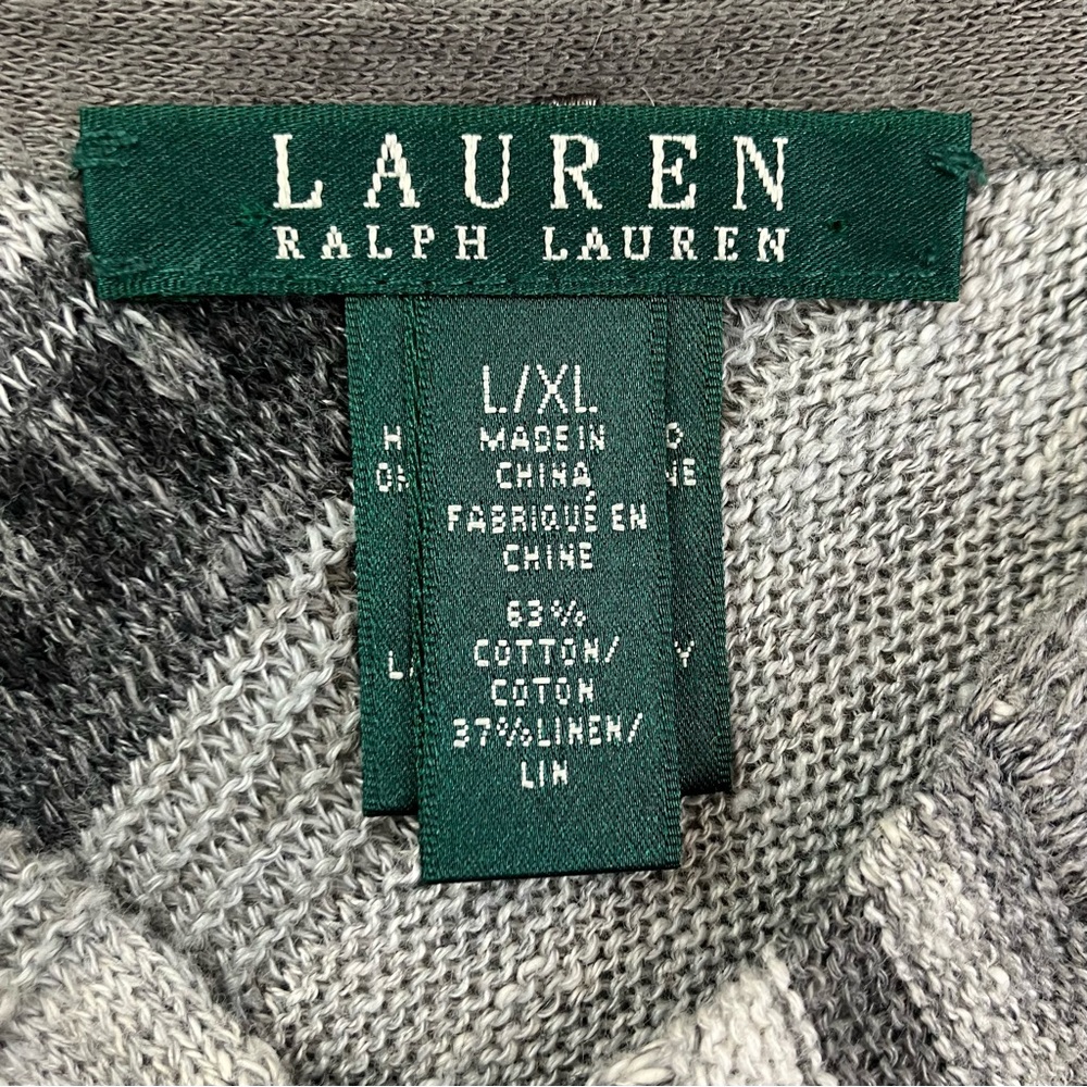 Lauren Ralph Lauren Boho Relaxed Knit Cotton Linen Poncho Sz L/XL - Picture 3 of 7